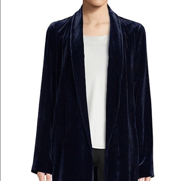 Lafayette 148 New York navy velvet coat - Picture 1 of 6